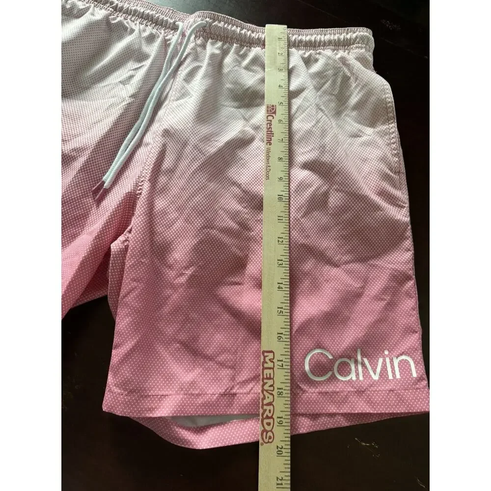 Calvin Klein Men's UPF 40+ Gradient Volley Swim Trunks,‎ Pink XXL NEW with tags